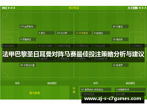 法甲巴黎圣日耳曼对阵马赛最佳投注策略分析与建议